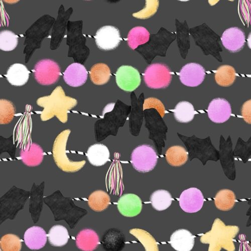 Lindsay Anne - Bat Garland Dark Gray Pink