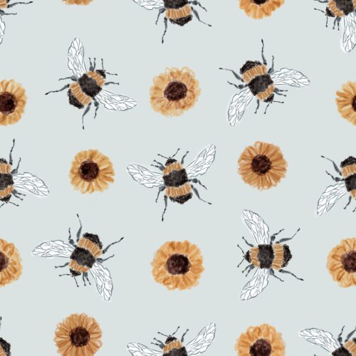 Lindsay Anne - Bees And Flowers Lt Sage