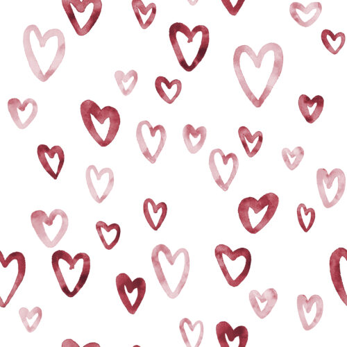 Hip Kid Design - Berry and Blush Watercolor Hearts