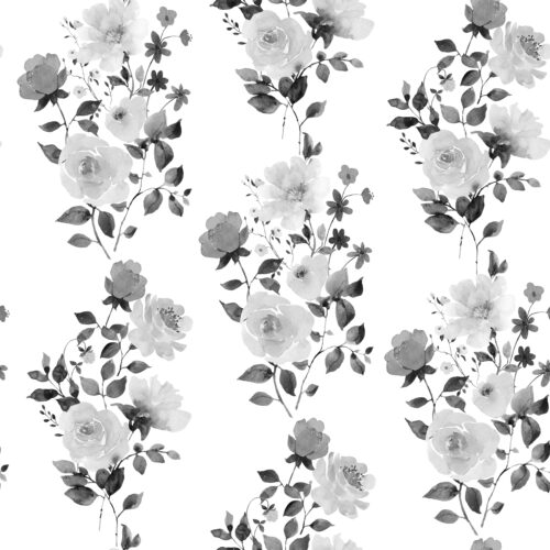 Hip Kid Design - Black and White Floral Stripes