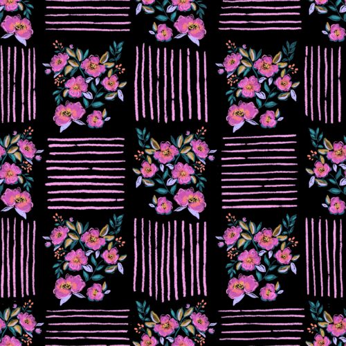 Lindsay Anne - Blooming Check Black Pink