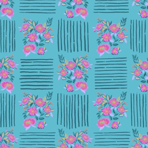 Lindsay Anne - Blooming Check Turq