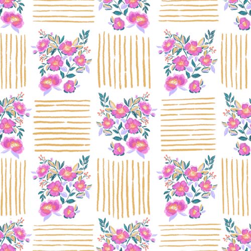 Lindsay Anne - Blooming Check White Yellow