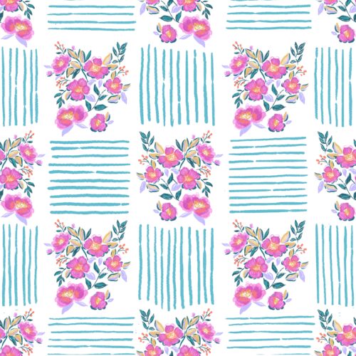 Lindsay Anne - Blooming Checkwhite Turq