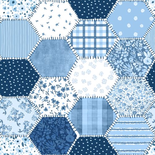 Lindsay Anne - Blue Mixed Patchwork No Flags