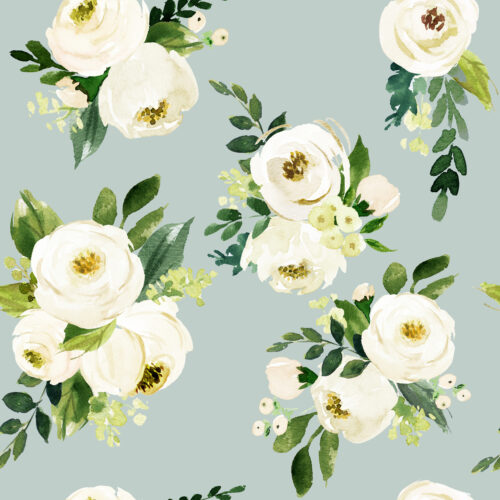 Hip Kid Design - Bohemian Garden Roses on Powder Ash