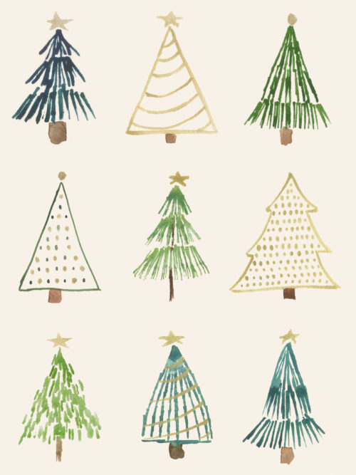 Hip Kid Design - Boho Christmas Trees on Cloud