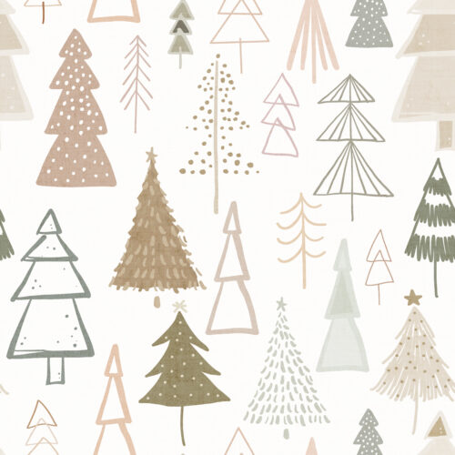Hip Kid Design - Boho Modern Christmas Trees Neutral