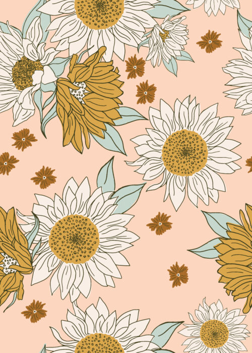 Indy Bloom Designs - Boho Sunflowers In Blush 01