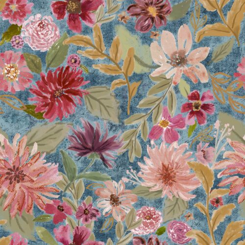 Lindsay Anne - Boho Blooms In Vintage Denim Blue