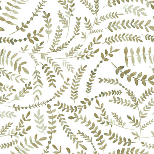 Hip Kid Design - Botanical Leaves Coffee and Antique Silver