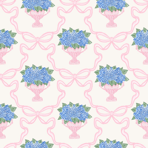 Vivie & Ash - Bow Trellis Pink And Blue Hydrangeas