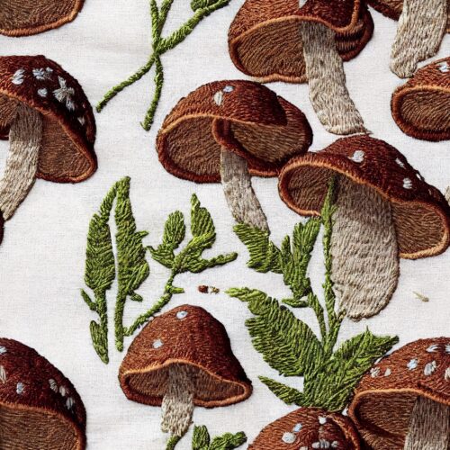 Brown Mushroom Embroidery 4x4