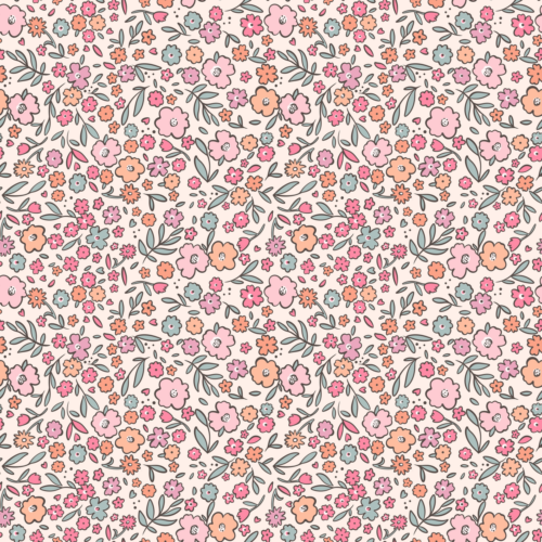 Bunnies Spring Floral 10x10