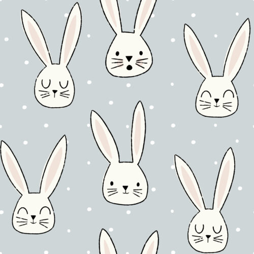 Hip Kid Design - Bunny Faces Light Blue