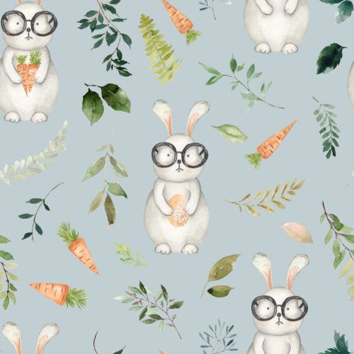 Hip Kid Design - Bunny Hop on Light Blue