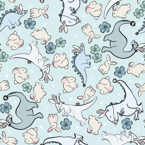 Bunny Dinos Blue