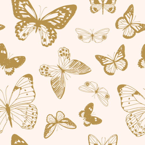 Indy Bloom Designs - Butterflies In Golden Green