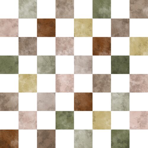 Camo Watercolor Checker White