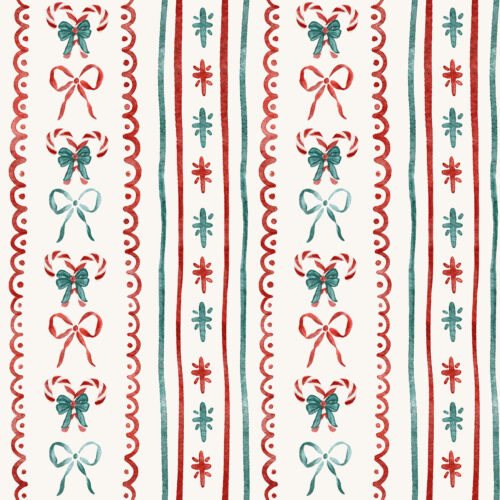 Vivie & Ash - Candy Cane Stripes And Bows White Copy