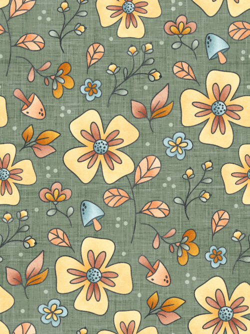 Krystal Winn - Candy Corn Harvest Floral Green