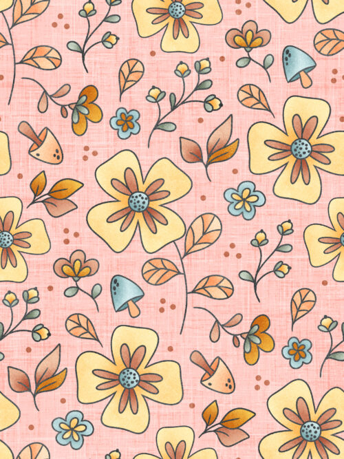 Krystal Winn - Candy Corn Harvest Floral Pink