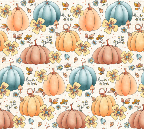 Krystal Winn - Candy Corn Harvest Pumpkin Floral White