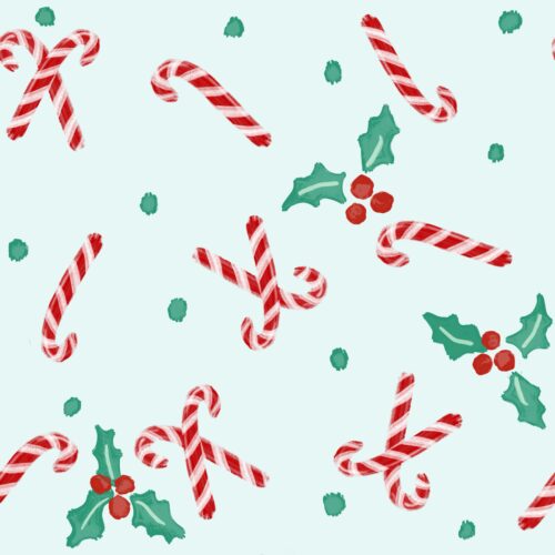 Lindsay Anne - Candy Cane Ditsy Mint Dot