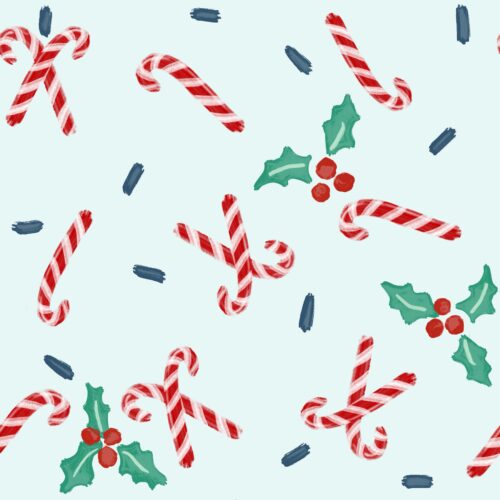 Lindsay Anne - Candy Cane Ditsy Powder Blue Sprinkle