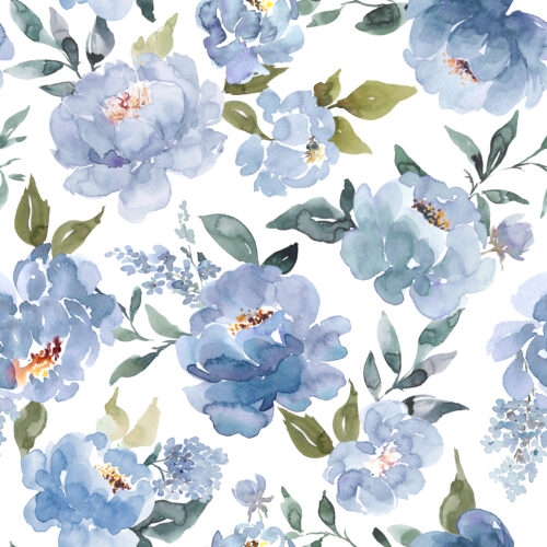 Hip Kid Design - Carolina Blue Peony Florals