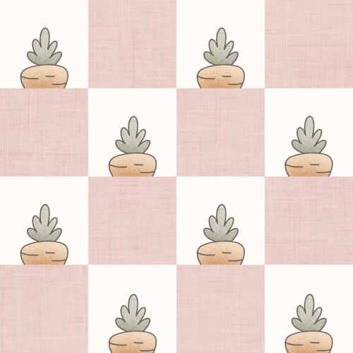 Krystal Winn - Carrot Farm Check Pink