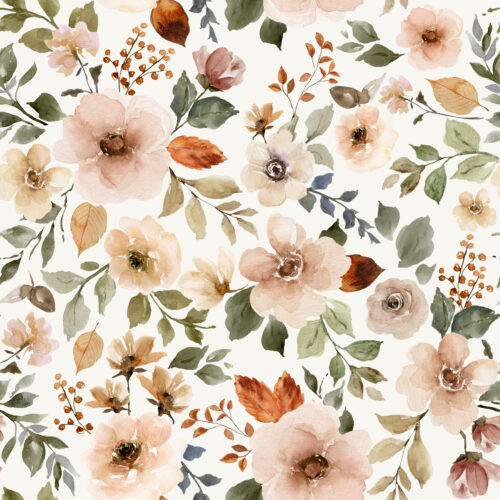 Hip Kid Design - Champagne and Rose Fog Watercolor Florals