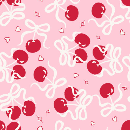 Vivie & Ash - Cherries And Bows Tossed Pink