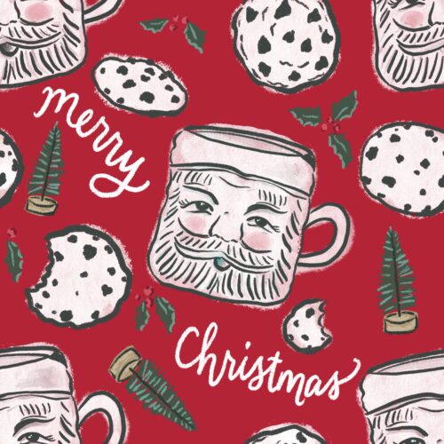 Cherry Red And Green Merry Christmas