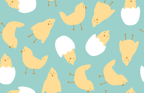 Indy Bloom Designs - Chickies In Teal 7x11