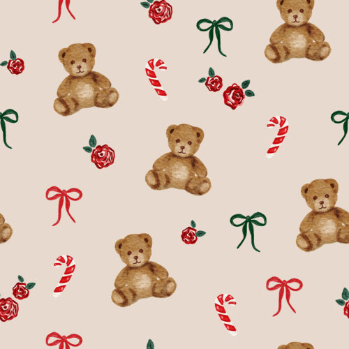 Vivie & Ash - Christmas Bears And Flowers Cream