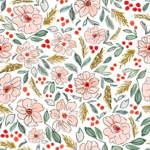 Indy Bloom Designs - Christmas Blossoms White 14x14