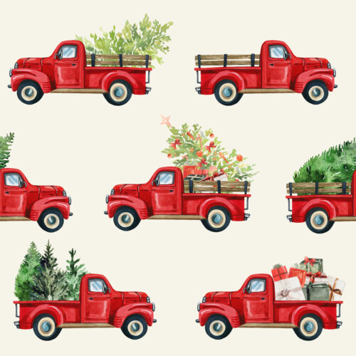 Hip Kid Design - Christmas Delivery Vintage Trucks