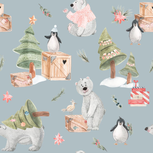 Hip Kid Design - Christmas Delivery on Tower Gray Blue