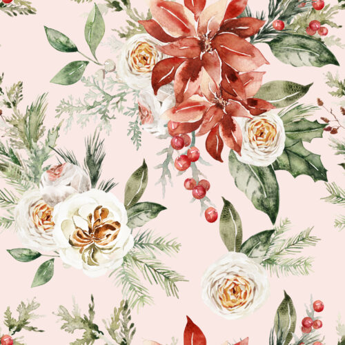 Hip Kid Design - Christmas Flora on Blush