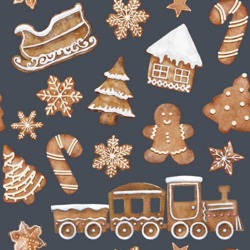 Hip Kid Design - Christmas Gingerbread Cookies on River Bed