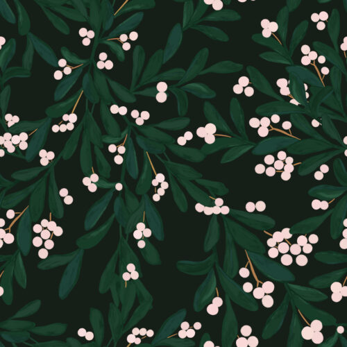 Hip Kid Design - Christmas Mistletoe on Charcoal Black