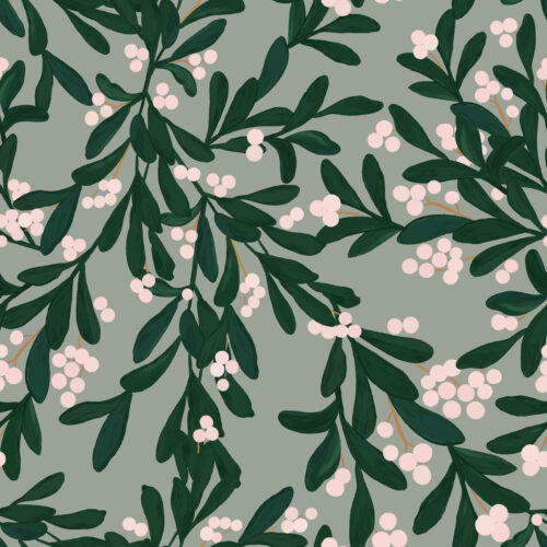 Hip Kid Design - Christmas Mistletoe on Sage