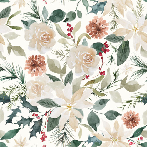 Hip Kid Design - Christmas Poinsettia, Pine and Berry