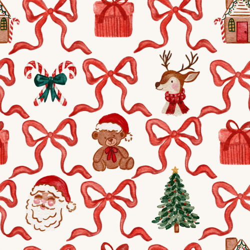 Vivie & Ash - Christmas Scroll Bows 25 Bears