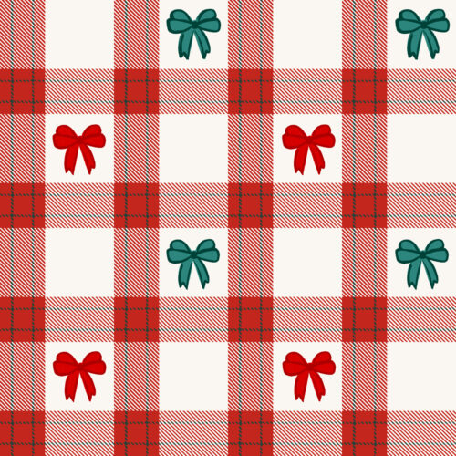 Vivie & Ash - Christmas Textured Tartan With Bows