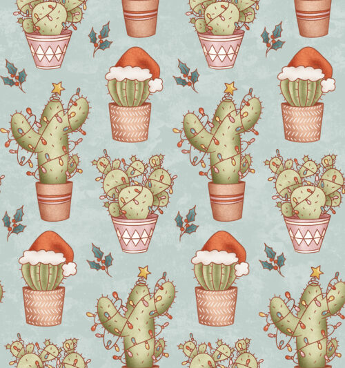 Krystal Winn - Christmas Y'all Cactus Blue