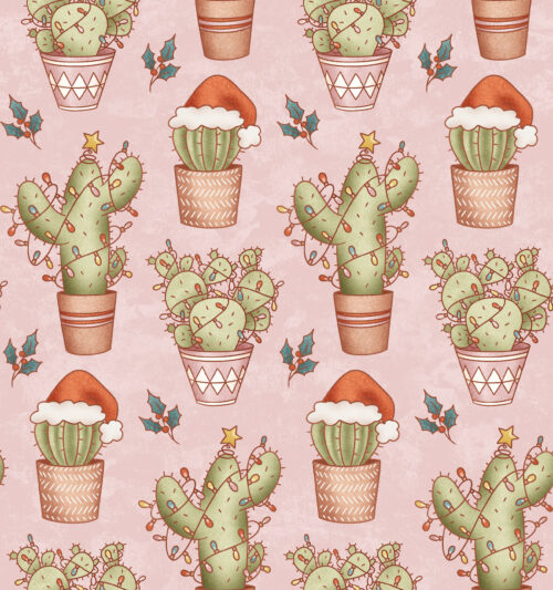 Krystal Winn - Christmas Y'all Cactus Pink