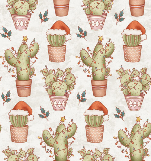 Krystal Winn - Christmas Y'all Cactus White
