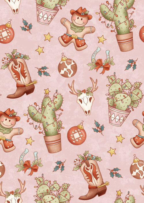 Krystal Winn - Christmas Y'all Cowboy Pink